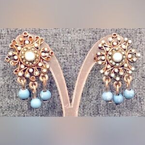 Boho Style Turquoise Beaded Earrings